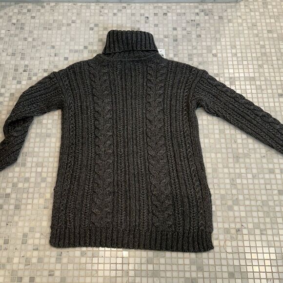 Ann Taylor Ribbed Dark Gray Wool Blend Turtleneck Sweater NWT - Picture 8 of 8